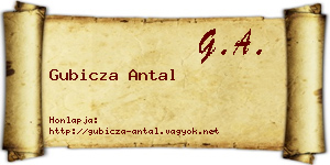 Gubicza Antal névjegykártya